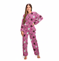 Pijama Mujer térmica pantalón y saco diseño estrellas rellenas - Cliente mayorista - Miniatura 2