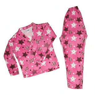 Pijama Mujer térmica pantalón y saco diseño estrellas rellenas - Cliente mayorista