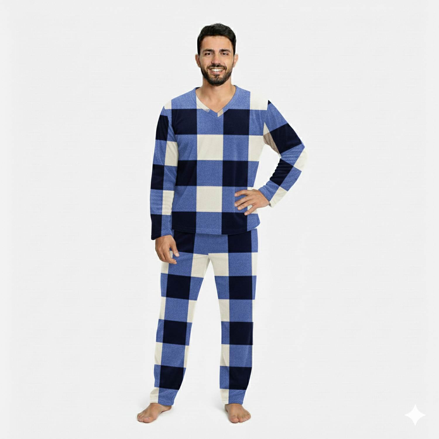 Pijama hombre térmica cuadros -cliente mayoristas 1