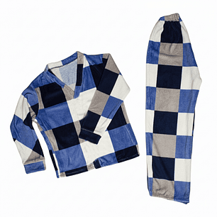 Pijama mujer Terrmica cuadros Azules -Cliente mayorista