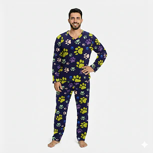 Pijama Caballero Blathmoda Modelo Huellita Mascota | Blathmoda