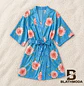 Levantadora Pijama para Dama Satín Estampado Celeste | Premium - Miniatura 3