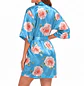 Levantadora Pijama para Dama Satín Estampado Celeste | Premium - Miniatura 2