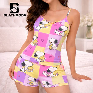 Pijama Mujer Capibara Blathmoda Conjunto Short y Blusa para Casa