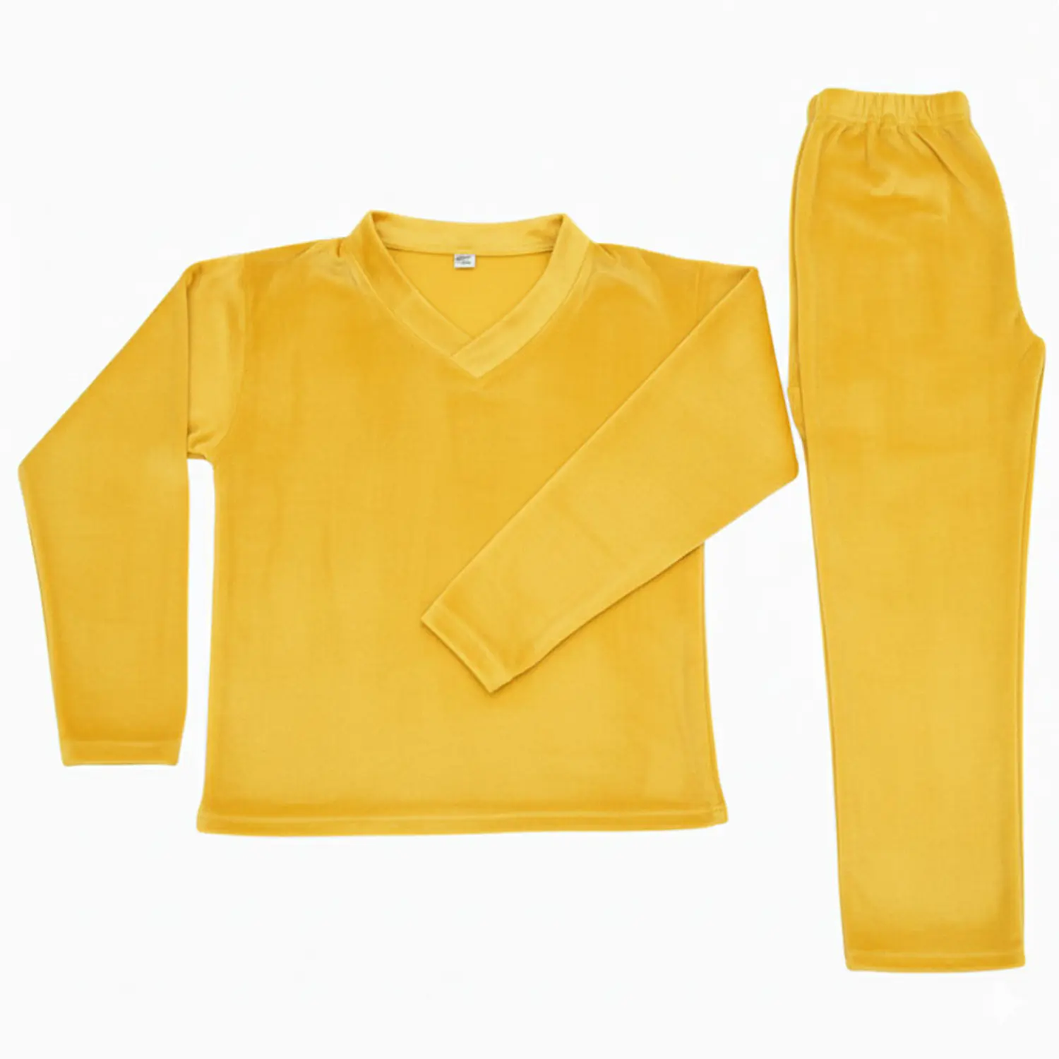 Pijama Térmica Mujer Unicolor Amarillo Blathmoda Suave y Cálida 2