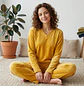 Pijama Térmica Mujer Unicolor Amarillo Blathmoda Suave y Cálida - Miniatura 1