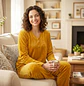 Pijama Térmica Mujer Unicolor Amarillo Blathmoda Suave y Cálida - Miniatura 3