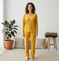 Pijama Térmica Mujer Unicolor Amarillo Blathmoda Suave y Cálida - Miniatura 4