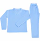 Pijama Térmica Mujer Celeste Blathmoda Conjunto Unicolor Pantalón y Saco - Miniatura 2
