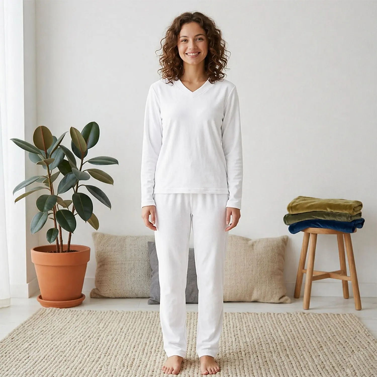 Pijama Térmica Elegante Blathmoda Mujer Suave y Cálida para Dormir 4