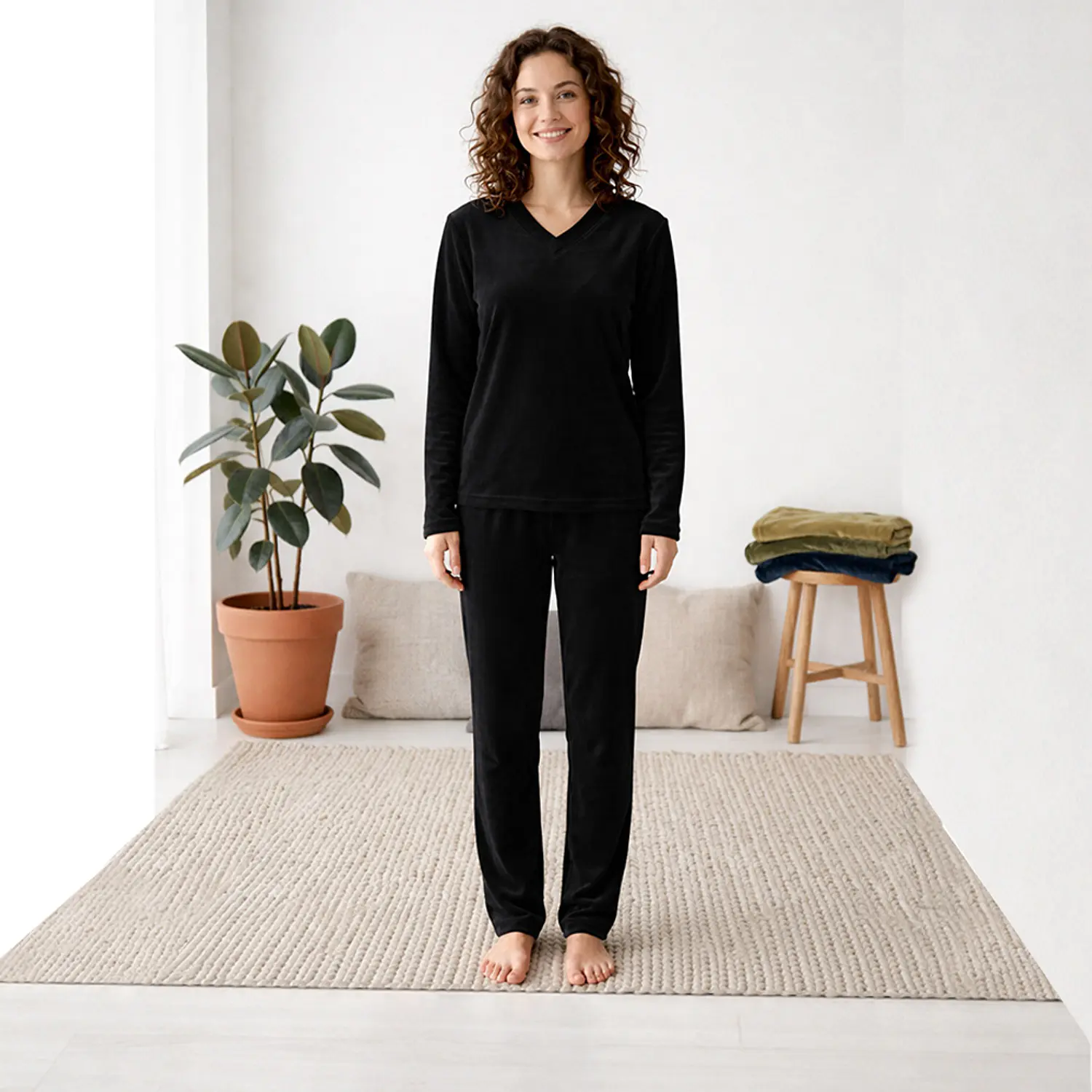 Pijama Térmica Mujer Blathmoda Conjunto Pantalón y Blusa Suave y Peluchudita 3