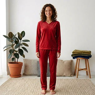 Pijama Mujer Térmica Blathmoda Conjunto Abrigado Suave y Cómodo