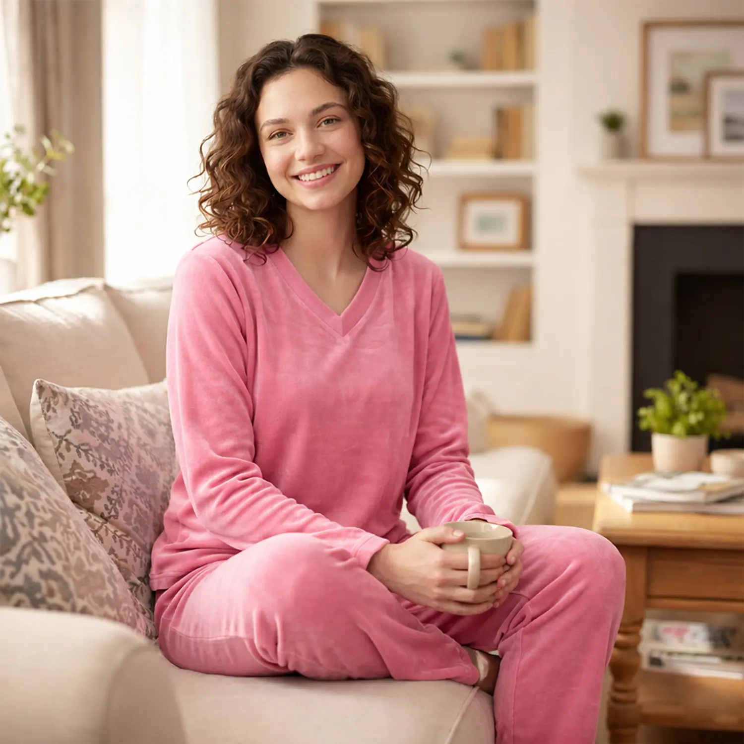 Pijama Térmica Mujer Blathmoda Peluchudita Conjunto Pantalón y Blusa 1
