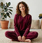 Pijama Mujer Térmica Blathmoda Suave, Cálida y Peluchudita Invierno Vinotinto - Miniatura 1