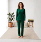 Conjunto Pijama Térmica Mujer Blathmoda Verde Pantalón y Blusa Abrigada - Miniatura 2