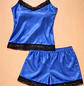 Conjunto Mujer Pijama Satín Short y Blusa con Encaje Elegante - Miniatura 4