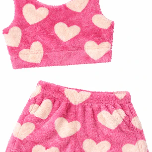 Pijama mujer térmica corazones Top y short sexy y linda Blathmoda