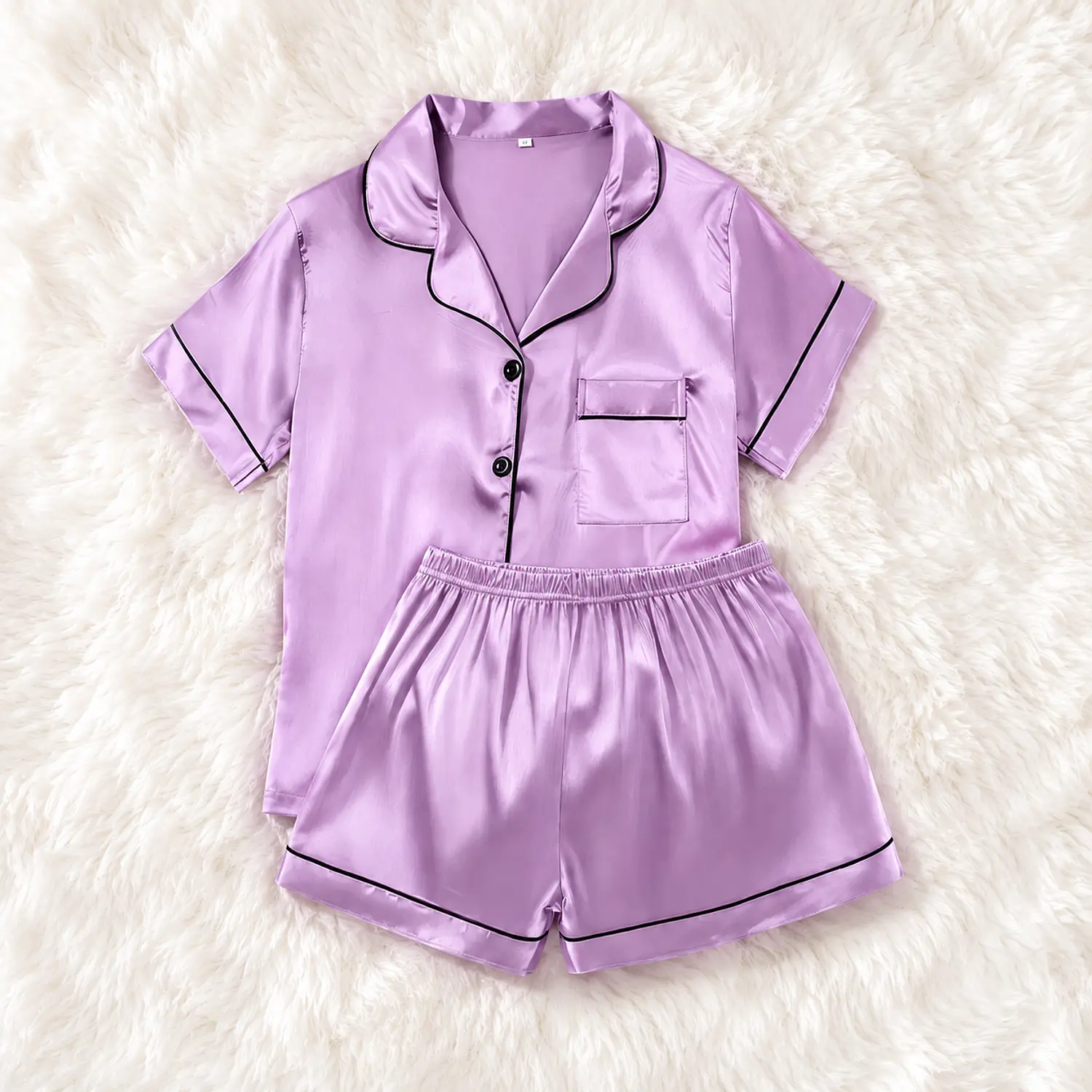 Pijama Mujer Elegante Camisa de Botón y Short Dos Piezas Blathmoda