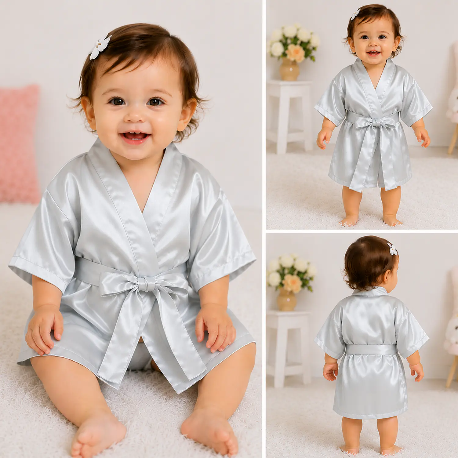 Levantadora para Bebé en Satín Unicolor Blathmoda | Suave, Cómoda y Cariñosa para Dormir 2
