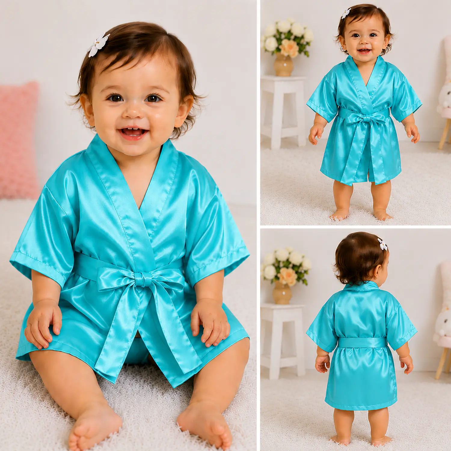 Levantadora para Bebé en Satín Unicolor Blathmoda | Suave, Cómoda y Cariñosa para Dormir 1