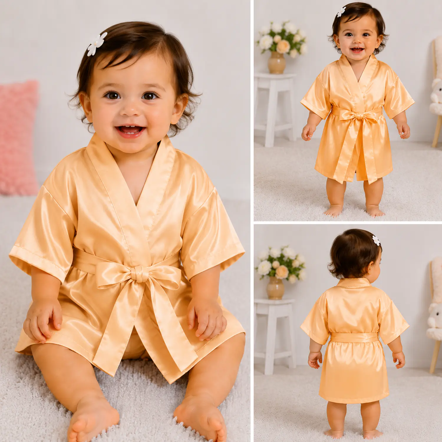 Levantadora para Bebé en Satín Unicolor Blathmoda | Suave, Cómoda y Cariñosa para Dormir 6