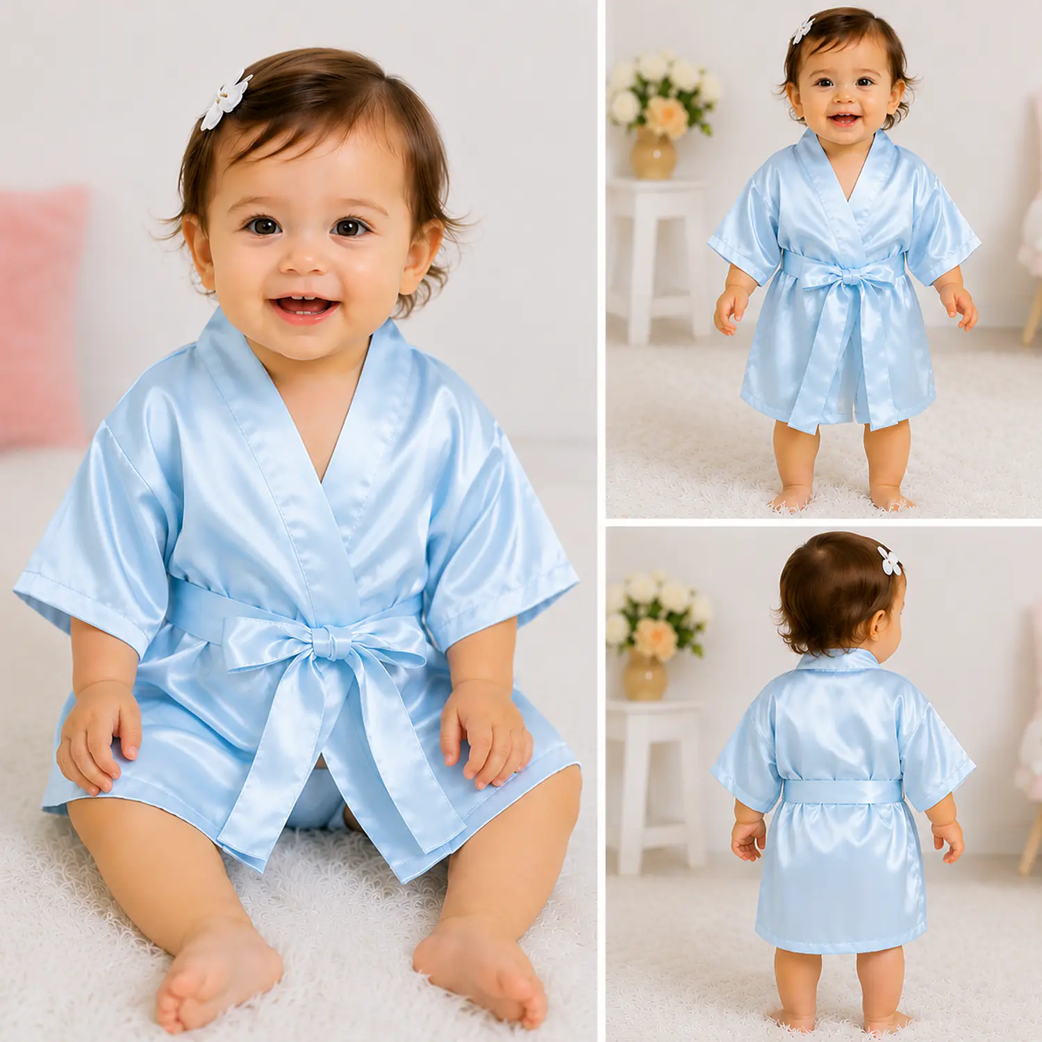 Levantadora para Bebé en Satín Unicolor Blathmoda | Suave, Cómoda y Cariñosa para Dormir 11