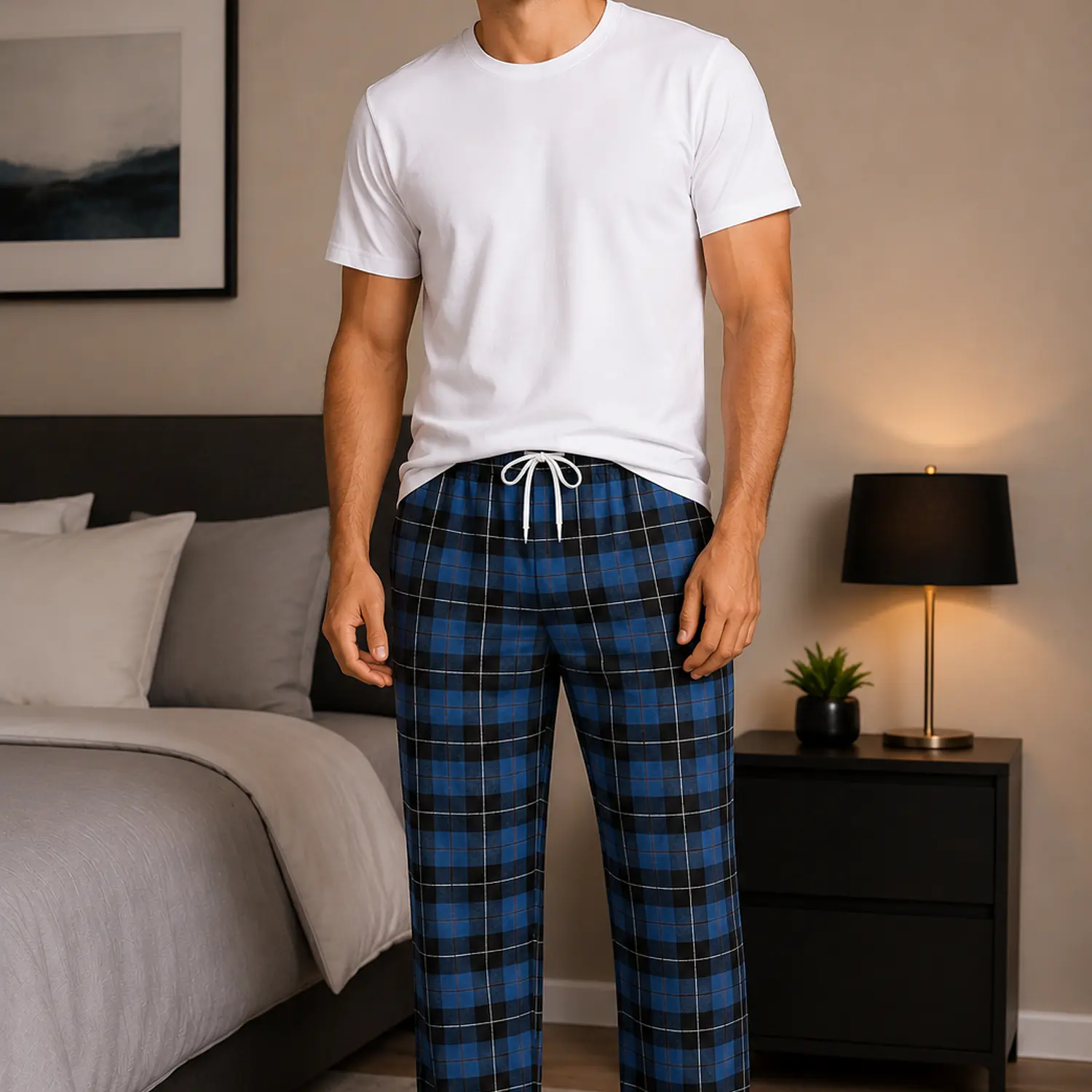 Pijama para Caballero a Cuadros Blathmoda | Suave, Cómoda y Moderna para Dormir 1