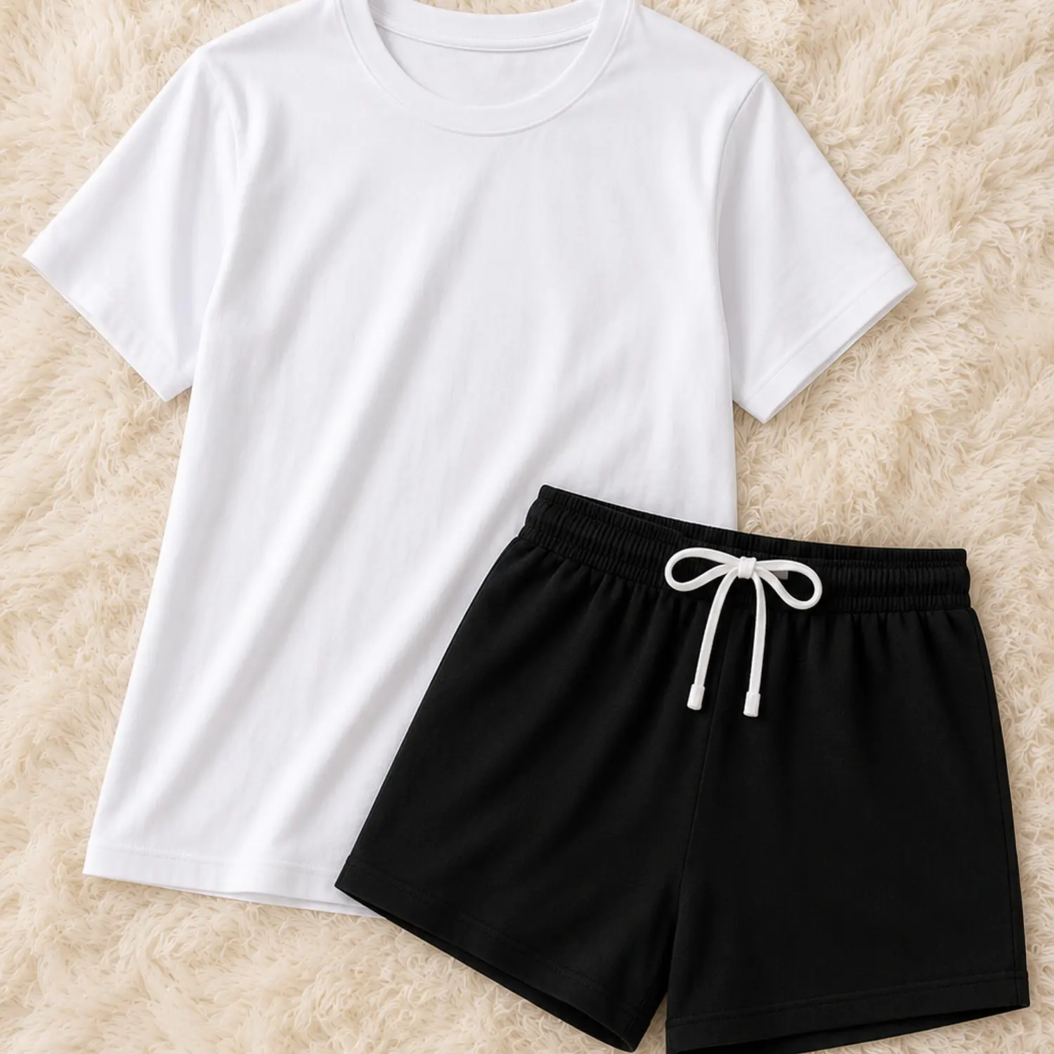Pijama para Mujer Camiseta y Short Unicolor Blathmoda | Suave, Cómoda y Fresca para Dormir 5