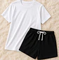 Pijama para Mujer Camiseta y Short Unicolor Blathmoda | Suave, Cómoda y Fresca para Dormir - Miniatura 5