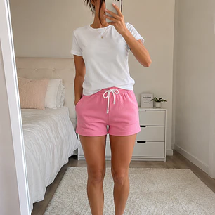 Pijama para Mujer Camiseta y Short Unicolor Blathmoda | Suave, Cómoda y Fresca para Dormir