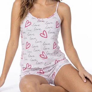 Pijama Mujer Short y Blusa en Franela Red Love | Suave, Cómoda y Fresca | Blathmoda Colombia