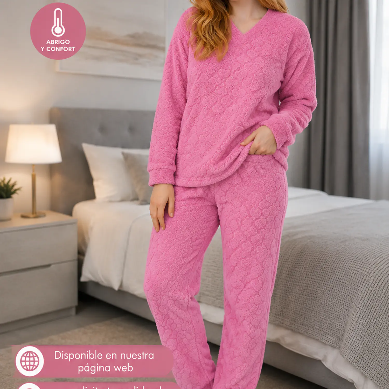 Pijama Térmica Mujer Corazones Troquelados | Suave, Caliente y Cómoda | Blathmoda 3