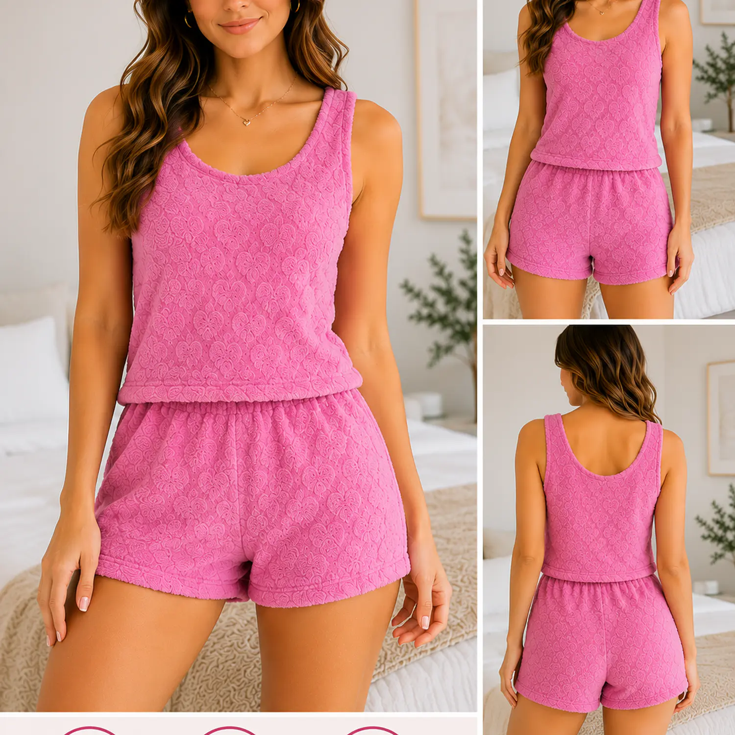 Pijama Mujer Short y Blusa Térmica Troquelada | Blathmoda 3