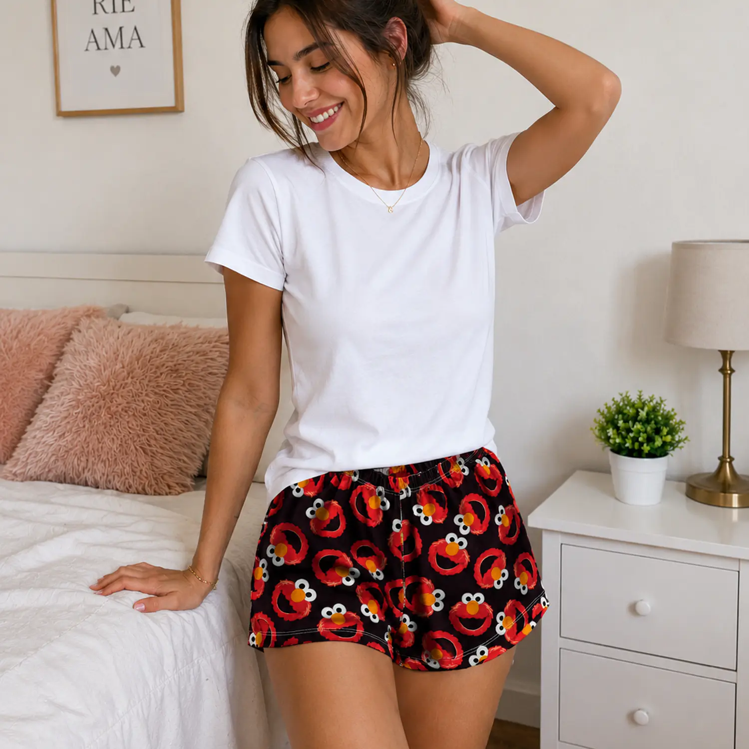 Pijama Mujer Short Estampado Nemo y Camiseta Blanca | Blathmoda 4
