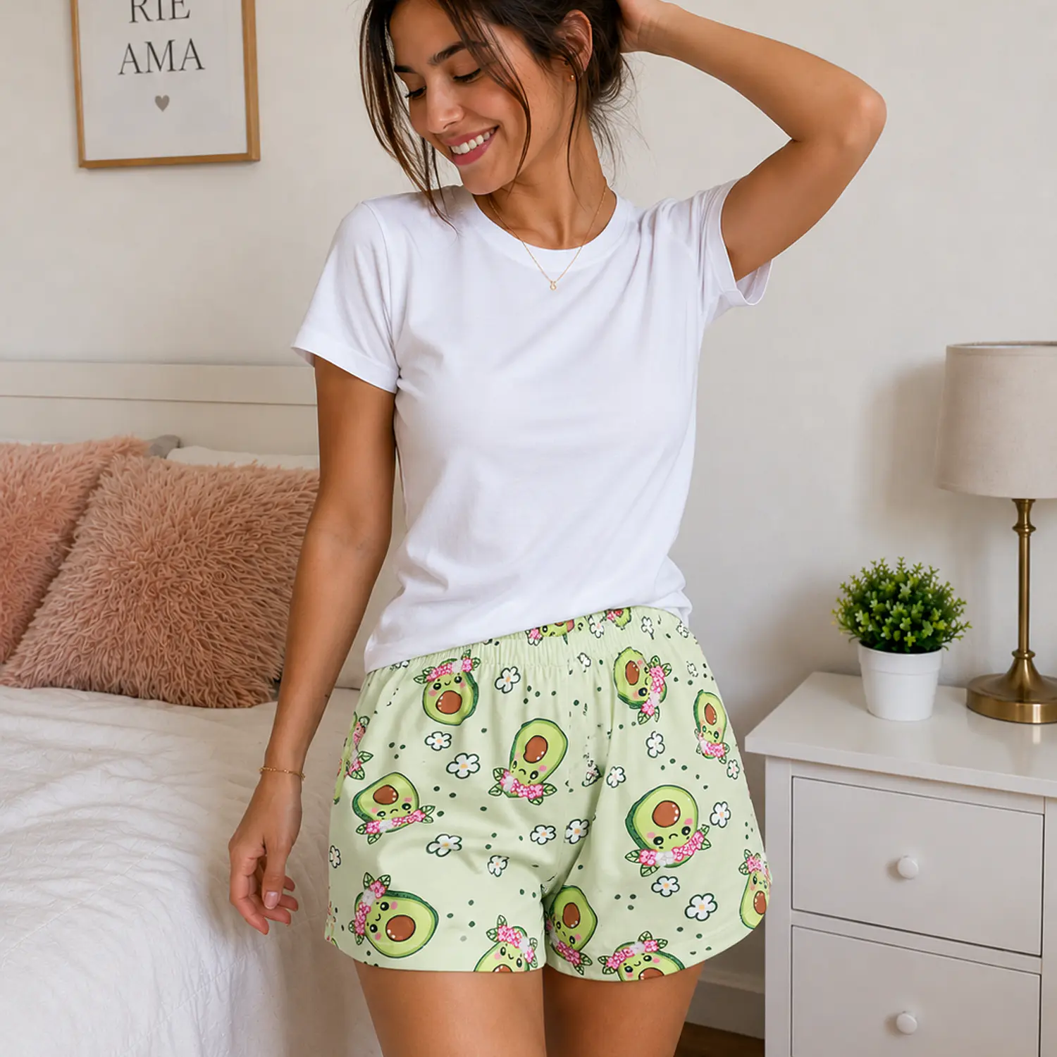 Pijama Mujer Aguacate con Short y Camiseta | Ropa de Dormir Blathmoda 1
