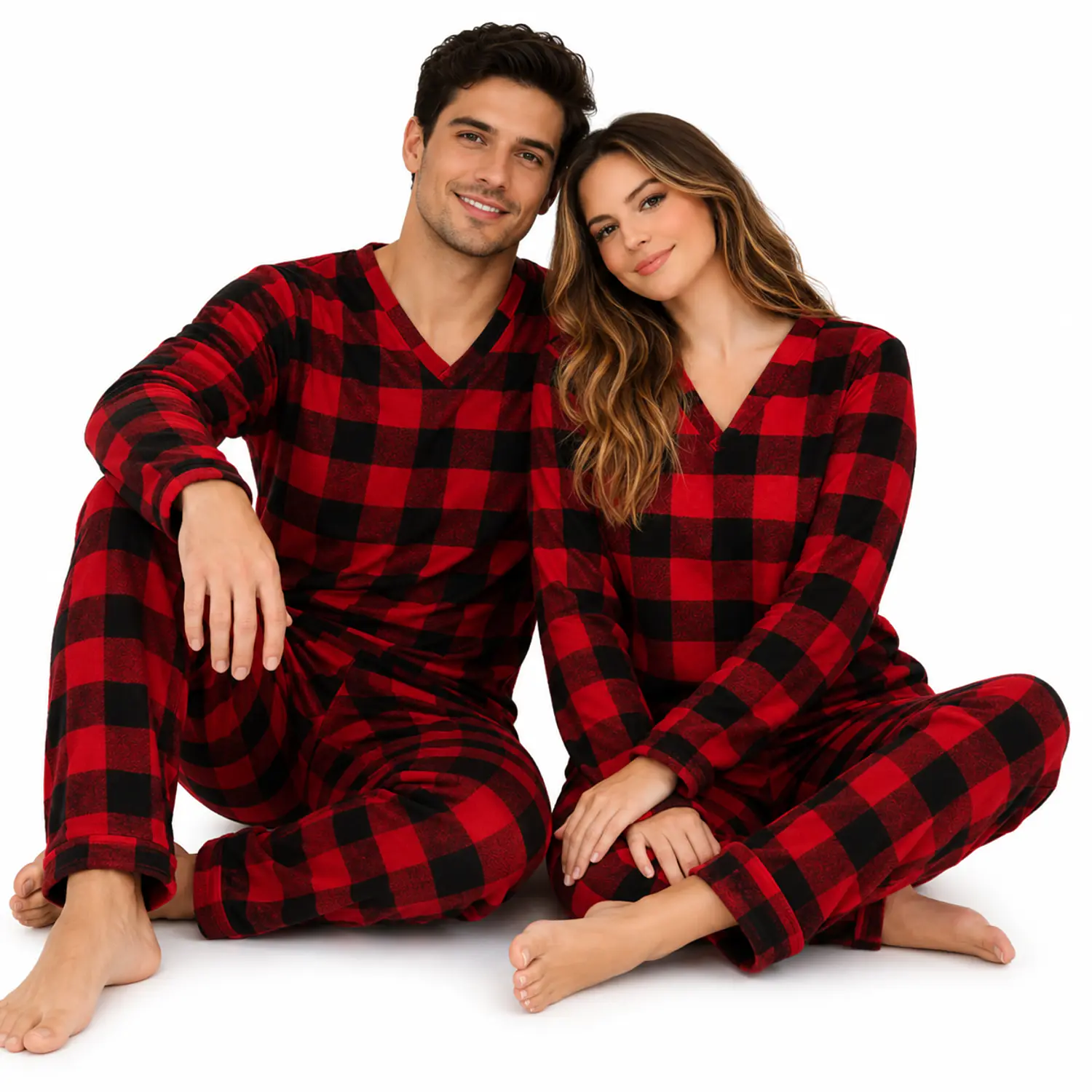 Pijama Térmica para Parejas | Conjunto Afelpado Hombre y Mujer | Blathmoda
