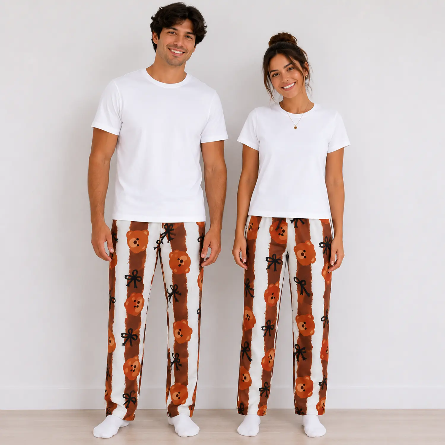 Pijama Térmica para Parejas Café Oso | Hombre y Mujer | Blathmoda