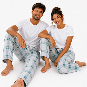 Conjunto de Pijama para Parejas Cuadros | Suave y Fresca | Blathmoda