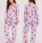Pijama Camisa y Pantalón Rosa para Mujer | Blathmoda Colombia - Miniatura 1