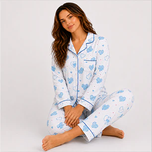 Pijama Mujer Camisa Manga Larga y Pantalón en Algodón | Bogotá Colombia | Blathmoda