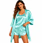 Pijama para Mujer en Satín al Por Mayor | Kimono, Short y Blusa de Tirantas - Miniatura 6