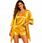 Pijama para Mujer en Satín al Por Mayor | Kimono, Short y Blusa de Tirantas - Miniatura 12