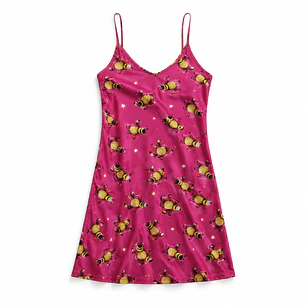 Pijama Vestido Corto Osito para Mujer | Tela Piel de Durazno Brush | Blathmoda