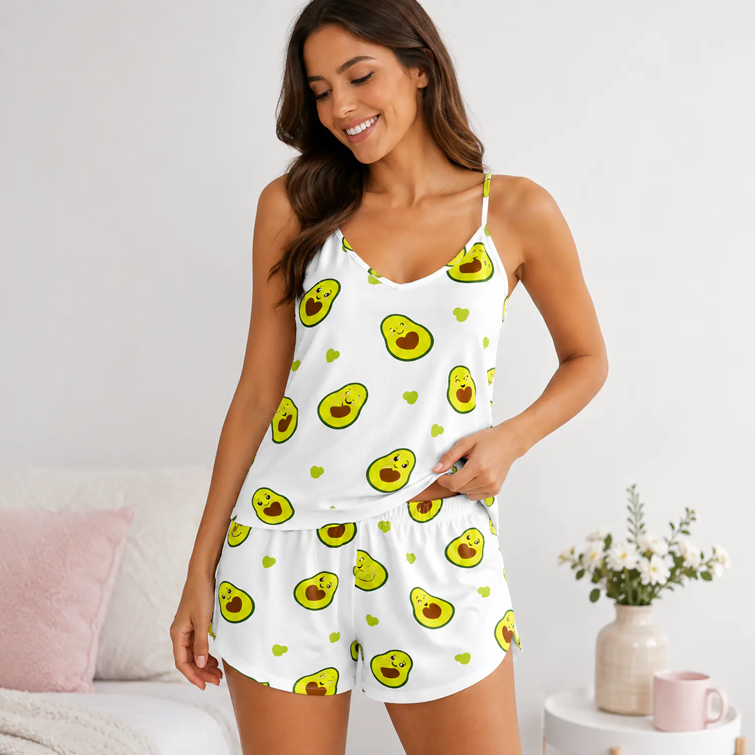 Pijama Aguacate Mujer 2 Piezas | Short y Blusa de Tirantas 2