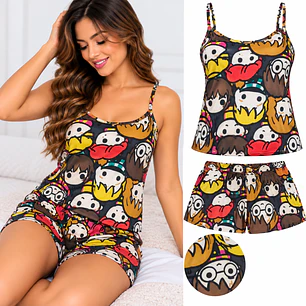 Pijama Anime Chibi para Mujer | Diseño Kawaii y Divertido