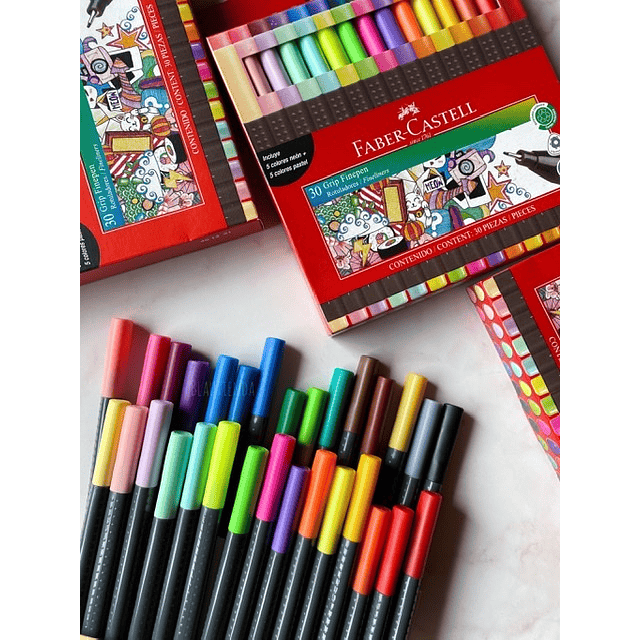 🎨 🖌 Faber-Castell Pack Con 30 Rotuladores Grip. - Compre