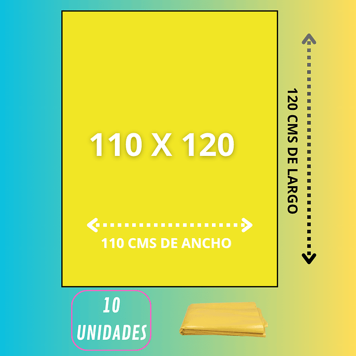 BOLSA DE BASURA 110 X 120 AMARILLA CARGA PESADA 10u 1