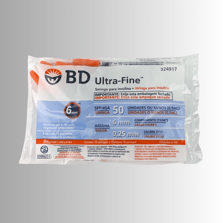Jeringa de Insulina (10 unidades, 30G x 8mm) 1