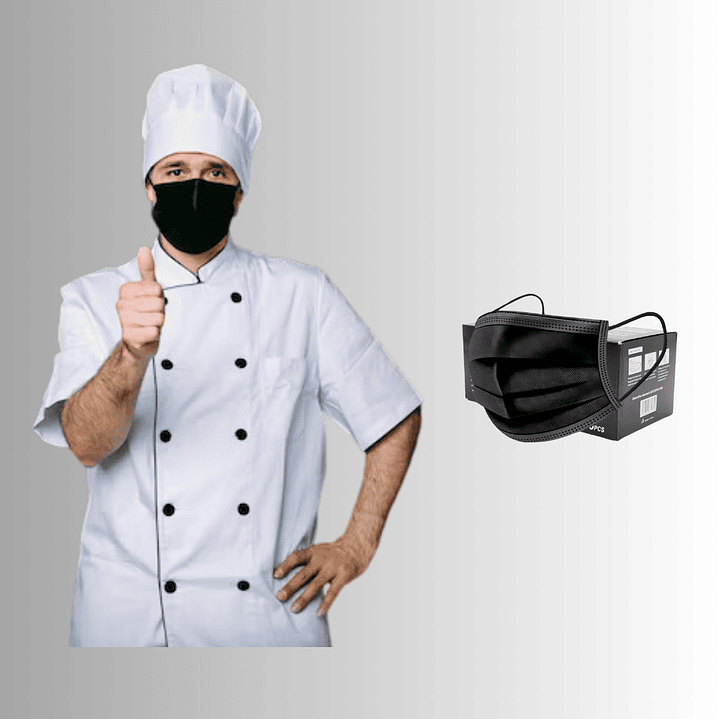 MASCARILLA 3P NEGRA 50U 2