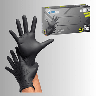 GUANTE DE NITRILO NEGRO 5.5 GRS